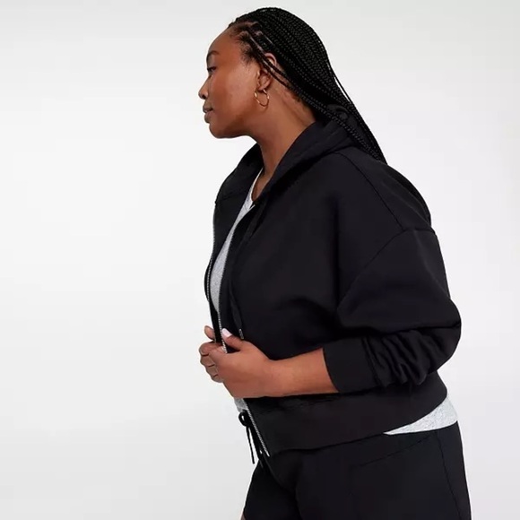 CALIA Women's Cropped Zip Hoodie in Pure Black - Size 2X - Picture 3 of 14